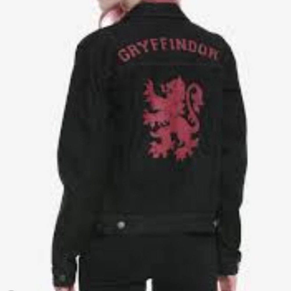 Harry Potter Gryffindor Black Red Jean Jacket XL